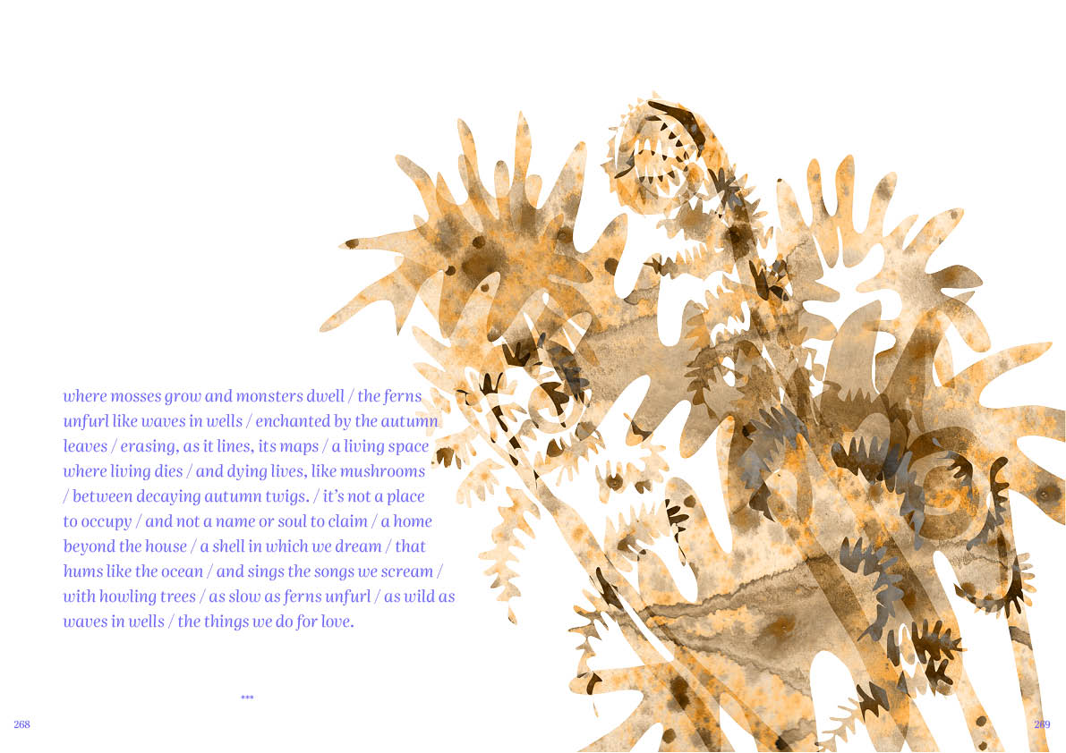 Gestaltete und illustrierte Doppelseite: Little Tent of Blue